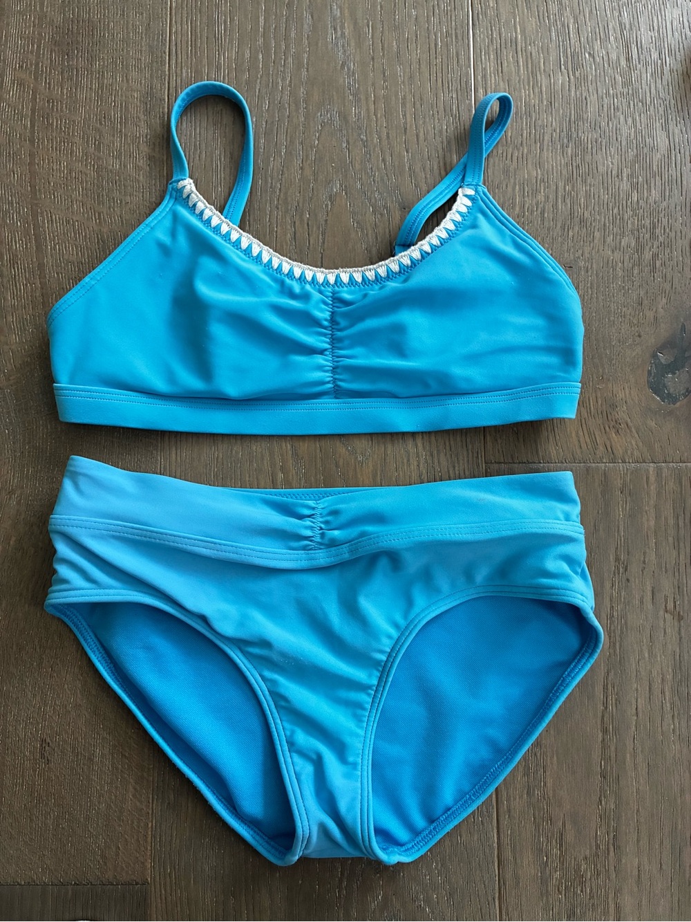 Girls Abercrombie Two-Piece Swim Set / Bikini Size 9/10 Blue with White Detail